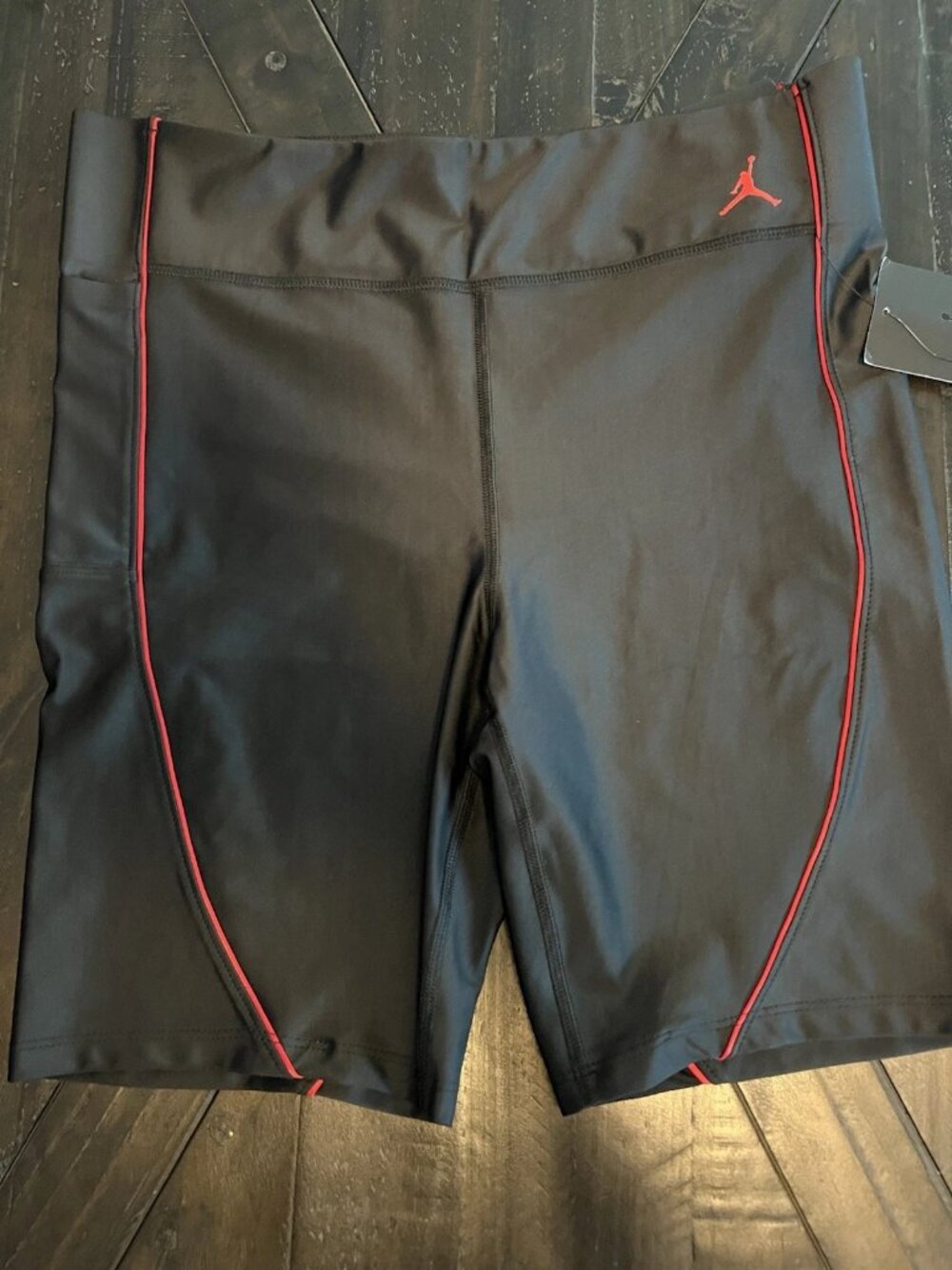 NEW Air Jordan Bike Shorts Womens XL Black Red Midweight Fitted Cycling Nike